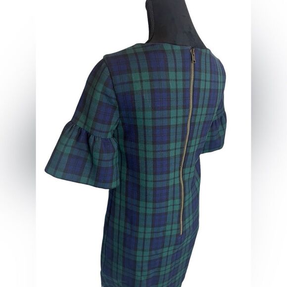 VINEYARD VINES NAVY GREEN PLAID PUFF SLEEVE KNEE LENGTH DRESS SIZE 0 - Picture 14 of 14